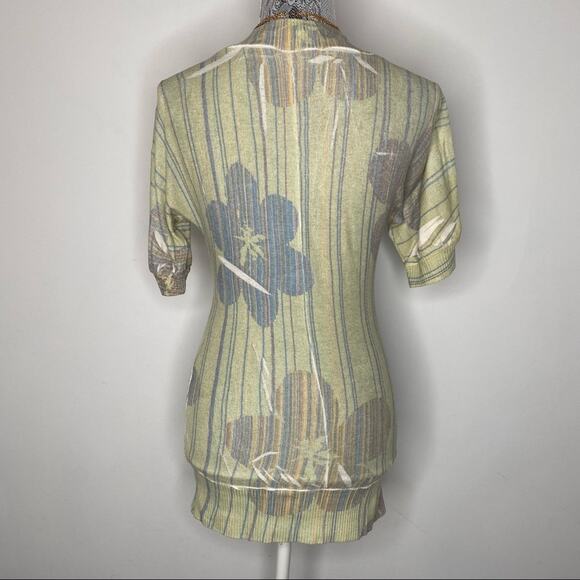 Forever 21 Y2K Low cut V-neck tunic Short Bubble Sleeve Shirt Blouse Size XS - Picture 2 of 2